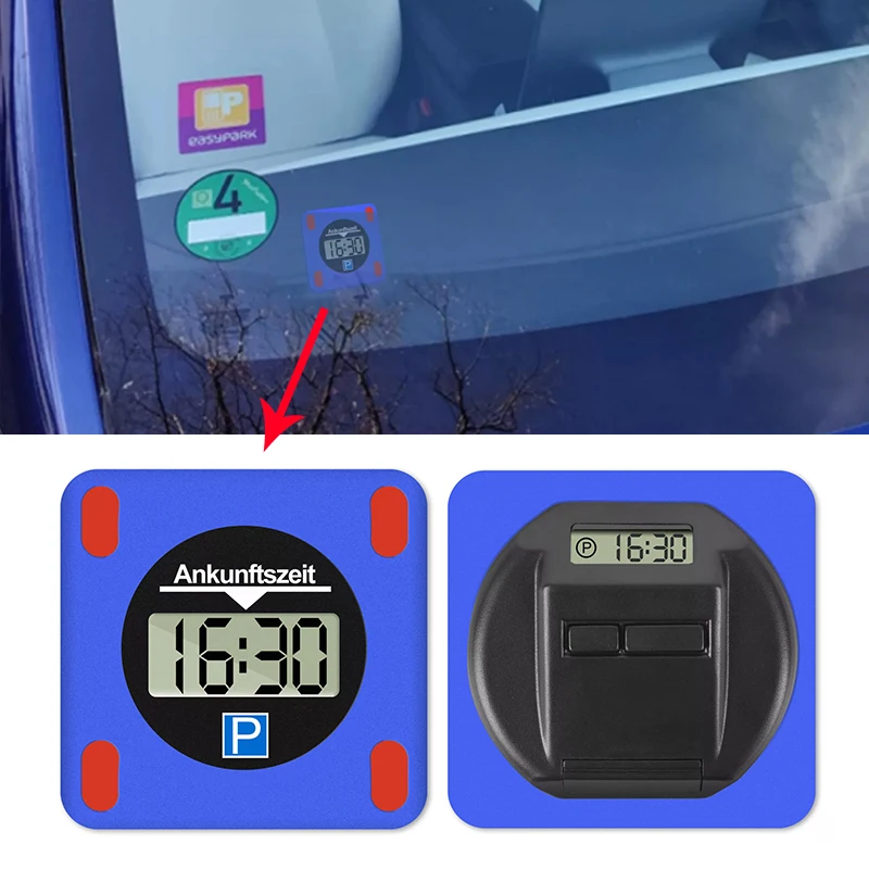 1Pcs Car Professional Customized Parking Timer LCD Dual Screen Display Temporary Parking Card Parking Timer Interior Accessories