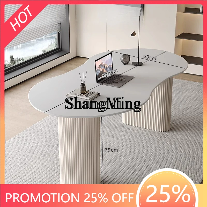 

SM New Cream Wind Slate Desk Home Learning Computer Desk Light Luxury Modern Simple Table