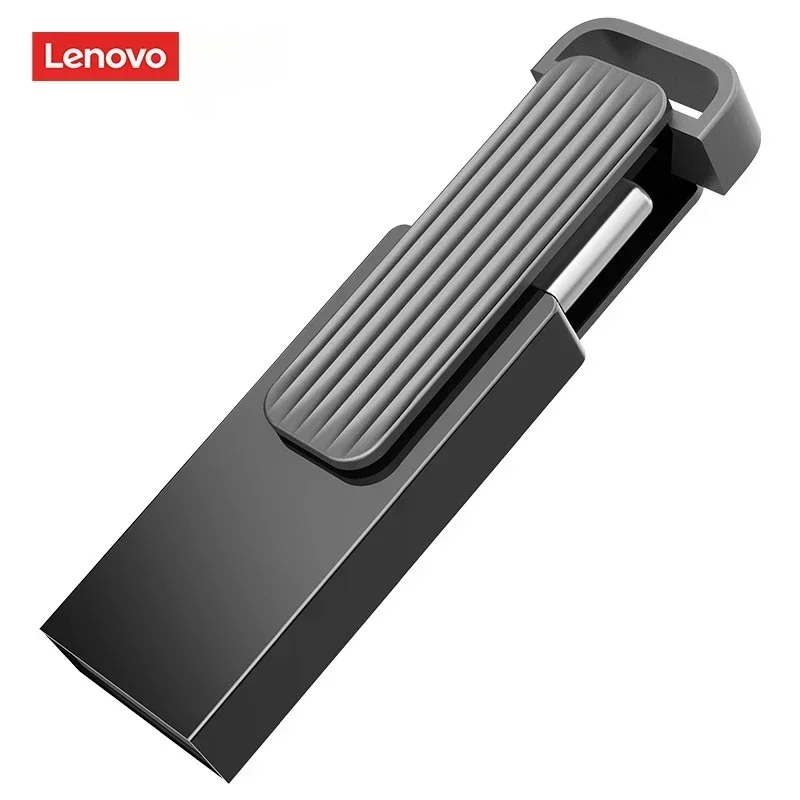 Lenovo 32GB Type-C USB3.2 Mobile USB Flash Drive X3C Max Black Dual-interface Rotary High-speed Read/write USB Flash Drive