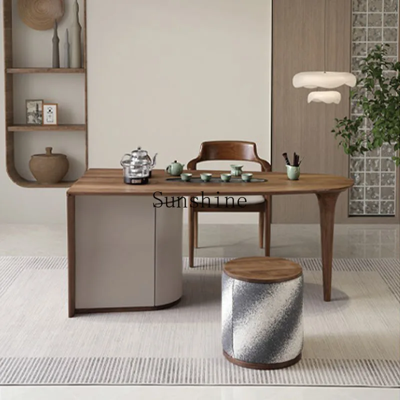 New Chinese style tea table and chair combination kettle integrated embedded tea table