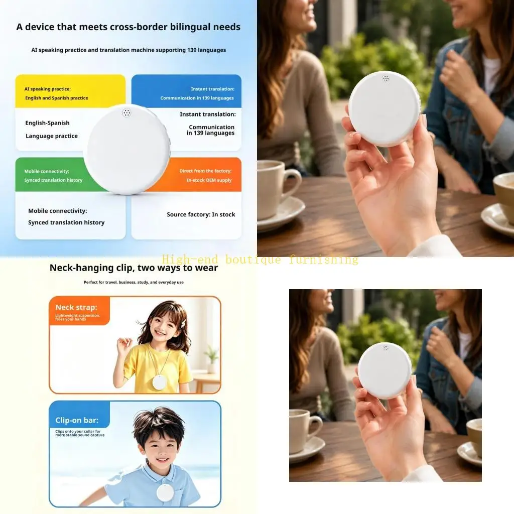 L9NB Voice Translator Device with Wireless Phone Link for Travel Use