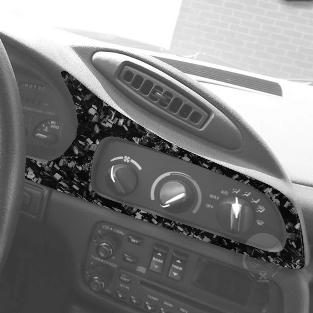 For Chevrolet Camaro 1993-1996 Forged Carbon Fiber Dashboard Speedometer Air Conditioning AC Panel Set Car Accessories Sticker