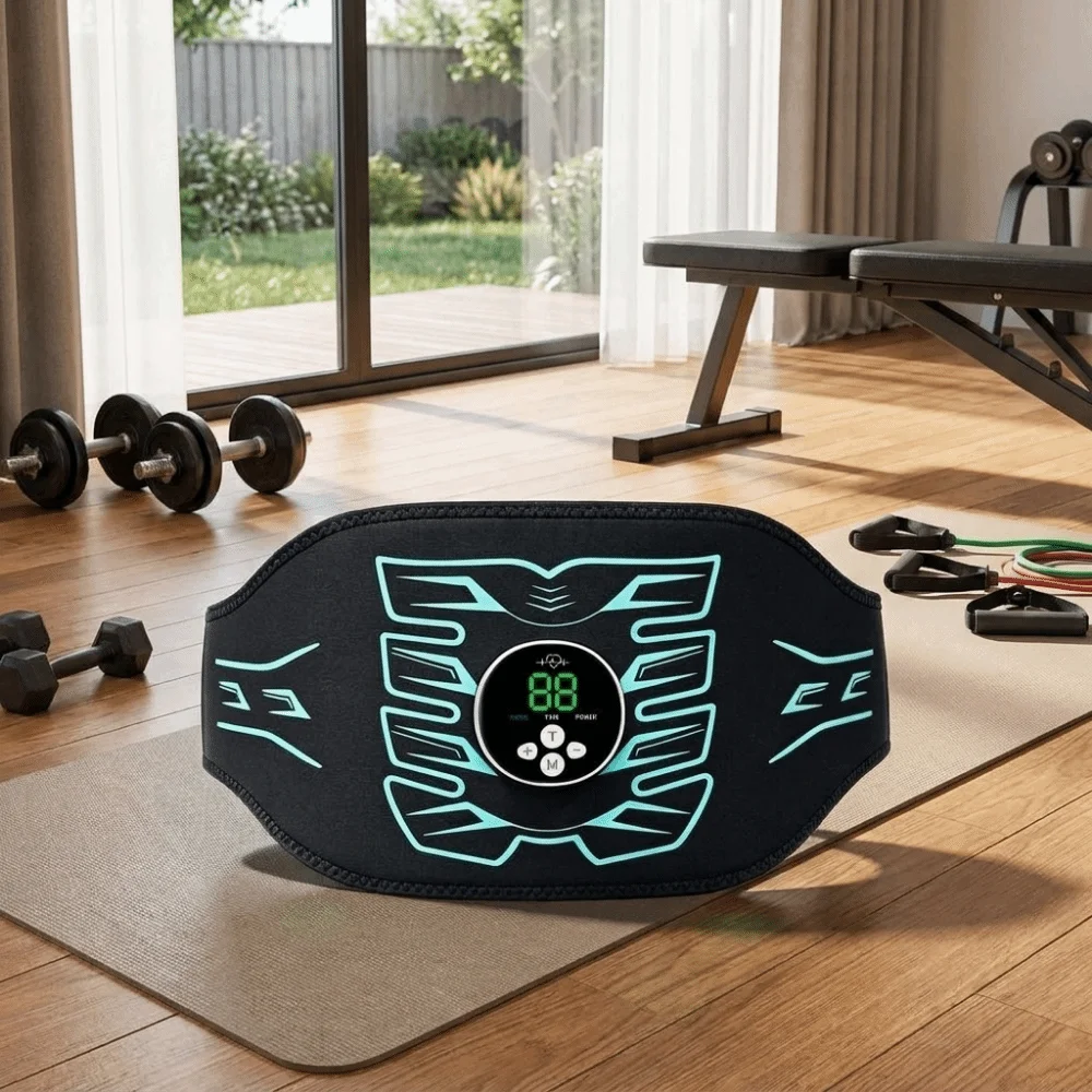 EMS Abdominal Toning Belt USB Recharge Portable Muscle Toner Trainer Adjustable Wireless EMS Muscle Stimulator Home Gym