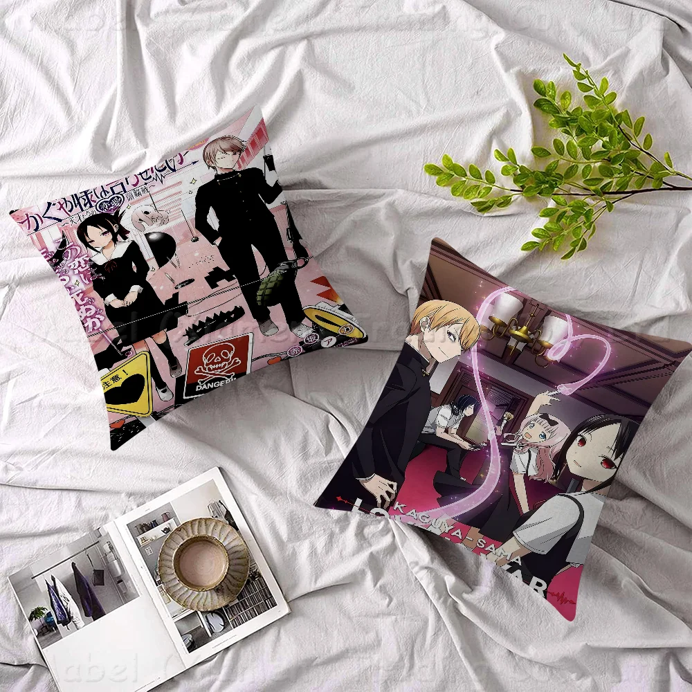 Kaguya Sama Love Is War Pillowcase Toon Gift Cushion Cover Bedroom Home Sofa Chair Seat Decor Pillow Case