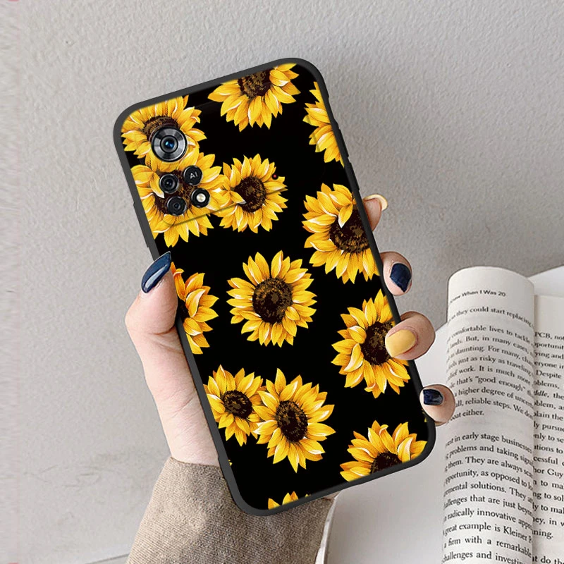 Etui na Poco X4 Pro 5G Poco M4 Pro Cute Heart Flower Back Cover Soft Silicone Matte Protective Funda For Xiaomi Poco X4 Pro Bag