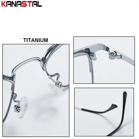 पुरुषों के लिए प्रिस्क्रिप्शन चश्मा ऑप्टिक्स लेंस पढ़ने के चश्मे महिलाओं के लिए नीली रोशनी रोकने वाला मायोपिया आईवियर मेटल टाइटेनियम चश्मे का फ्रेम 8 best sales चश्मे के फ्रेम - №6