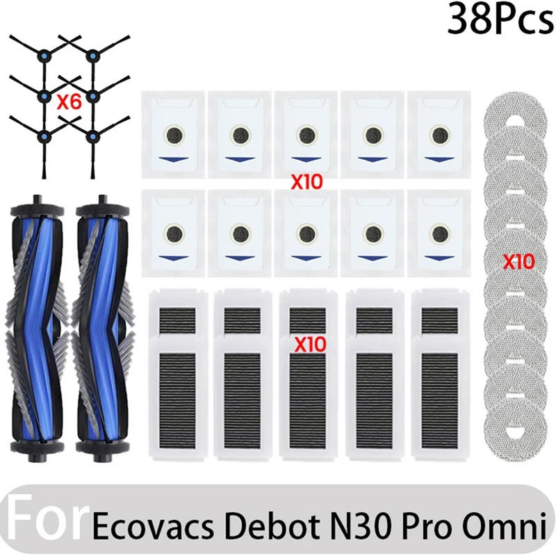 

Для робота-пылесоса Debot N30 Omni/N30 Pro Omni, аксессуары для пылесоса, основная боковая щетка, фильтр Hepa, тряпка, мешок для пыли-A69M