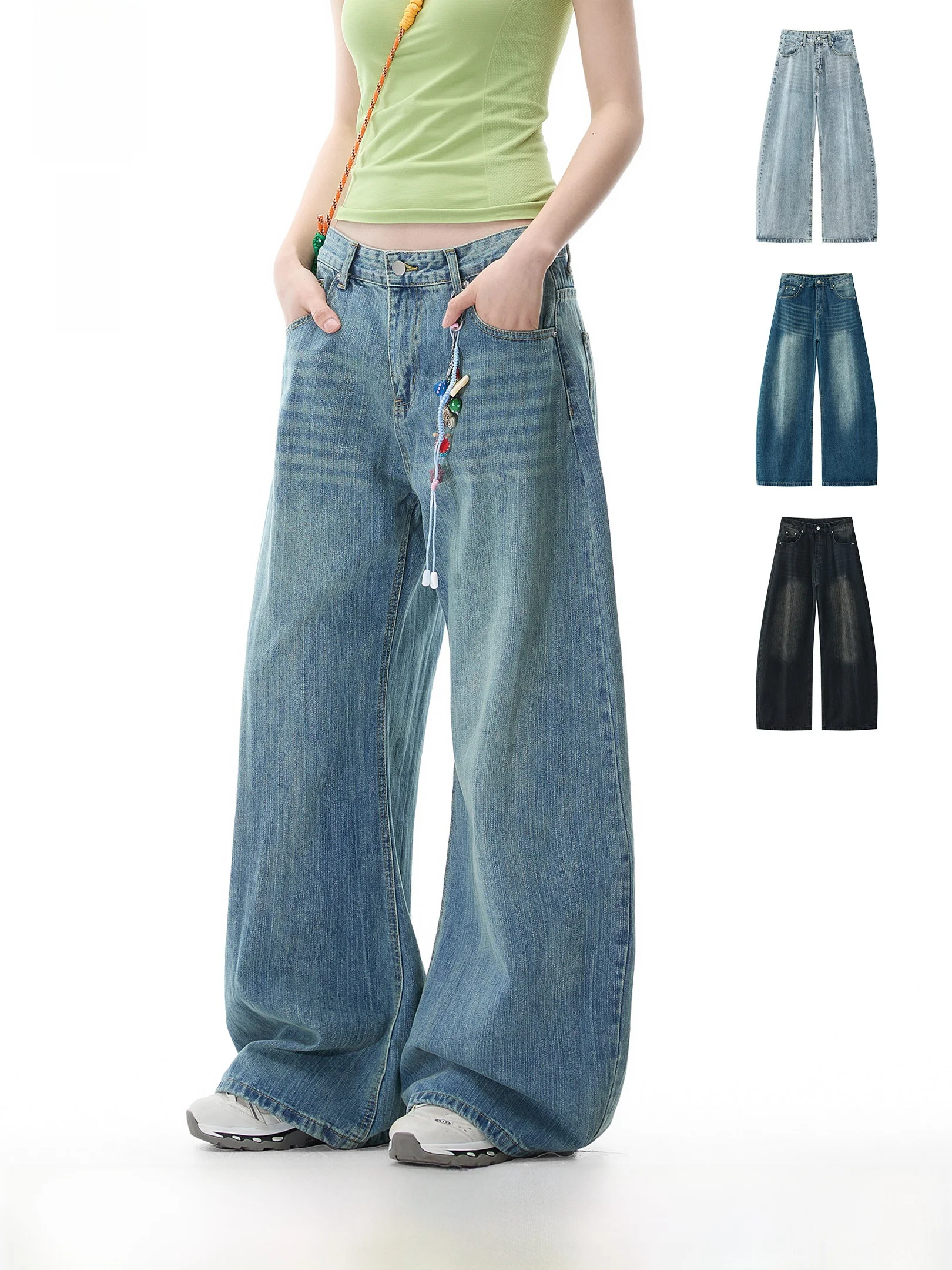 

Винтажные прямые джинсы OWOX с широкими штанинами, свободные повседневные брюки в пол для молодых женщин