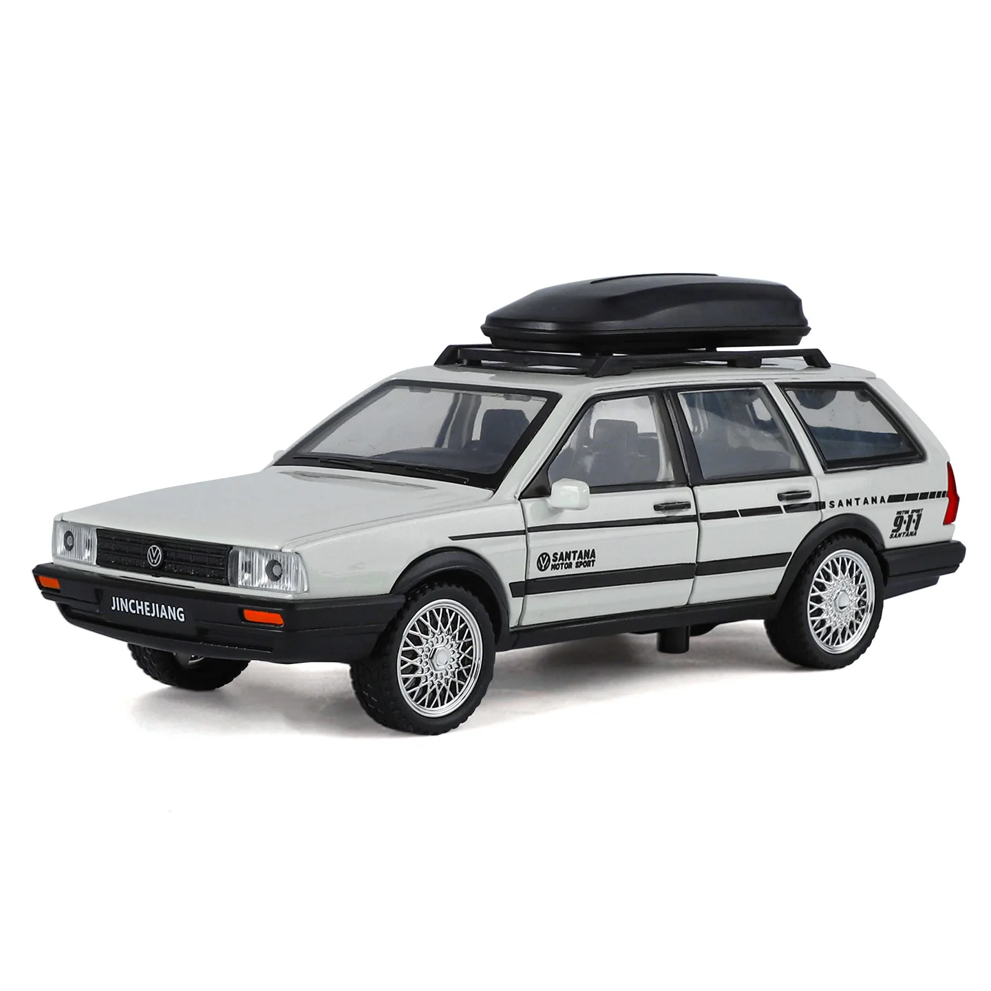 1:32 Volkswagen Santana Wagon Alloy รถของเล่นเสียงแสงดึงกลับประตูเปิดแฟชั่นเครื่องประดับของขวัญเด็ก