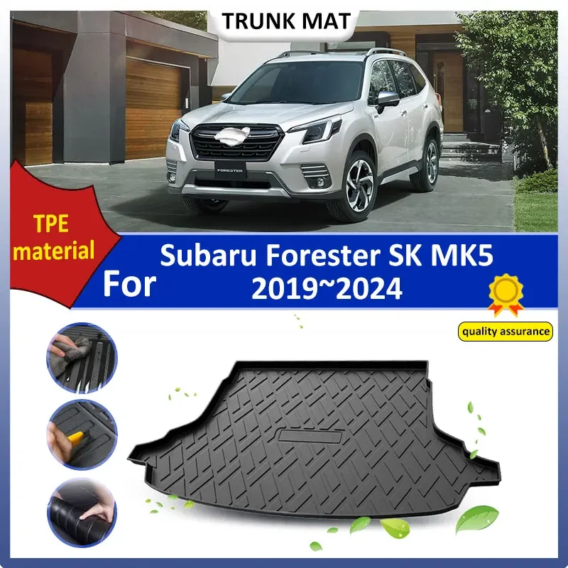 Rear Trunk Mat For Subaru Forester SK MK5 2019 2020 2021 2022 2023 2024 Waterproof Anti slip Storage Pad Floor Mat TPE material