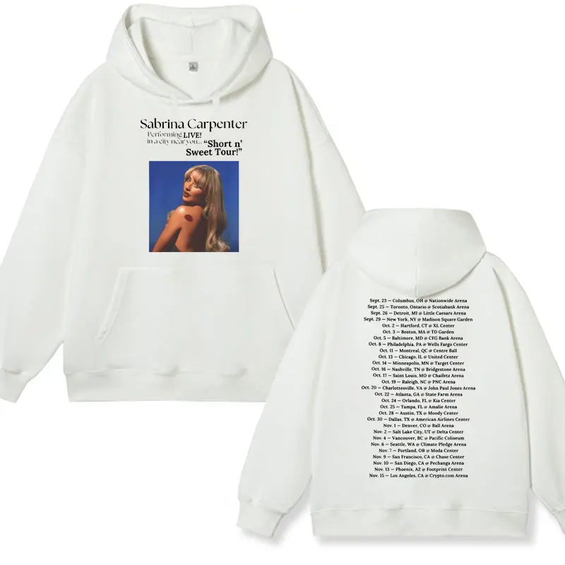 2024 Sabrina Carpenter Short N' Sweet Tour Hoodie Men Women Hip Hop Fashion Oversized Hooded Sweatshirts Cotton Fleece Pullover