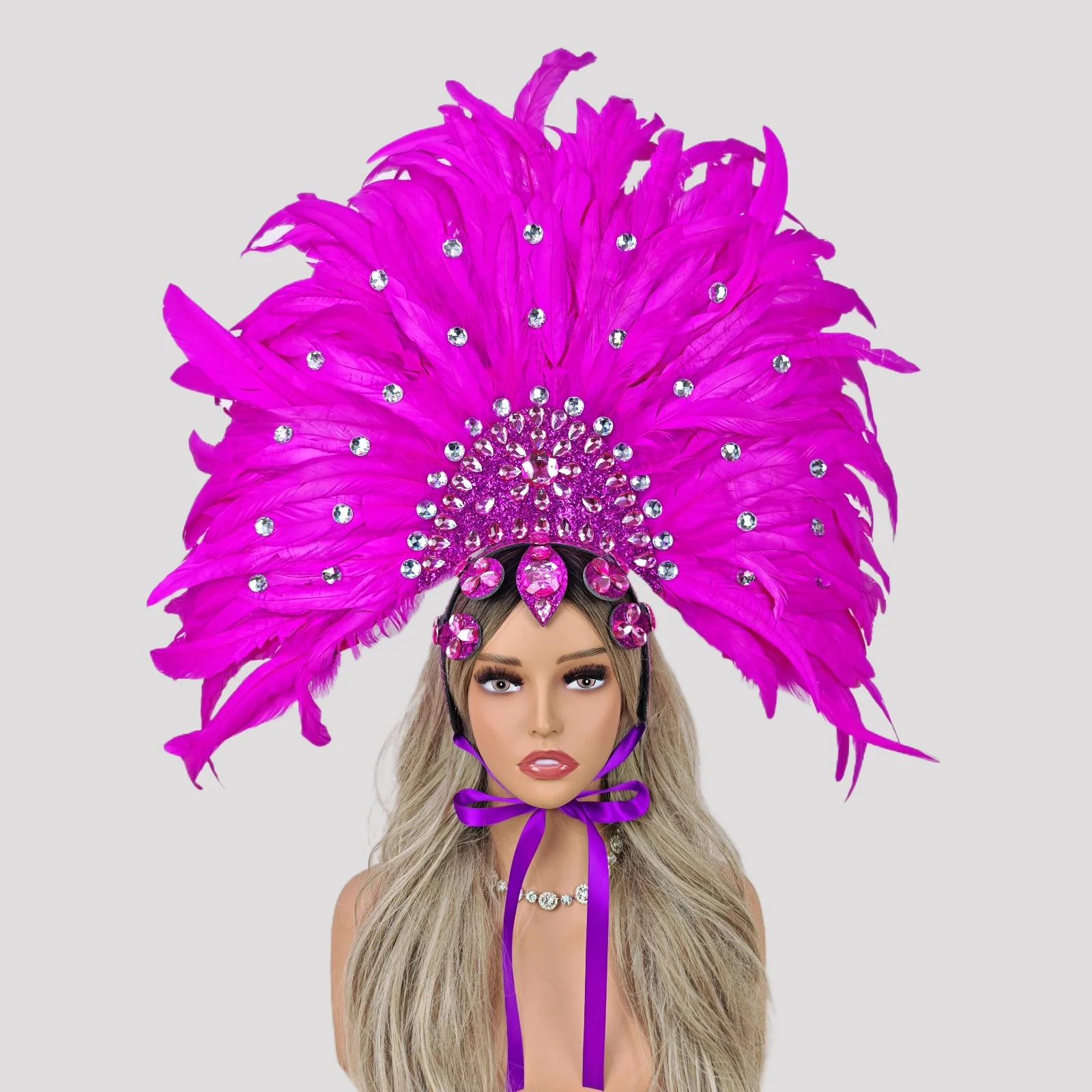 Carnival graduation ball costume accessories artificial feather headdress hair accessories Halloween catwalk character Cos props image 6