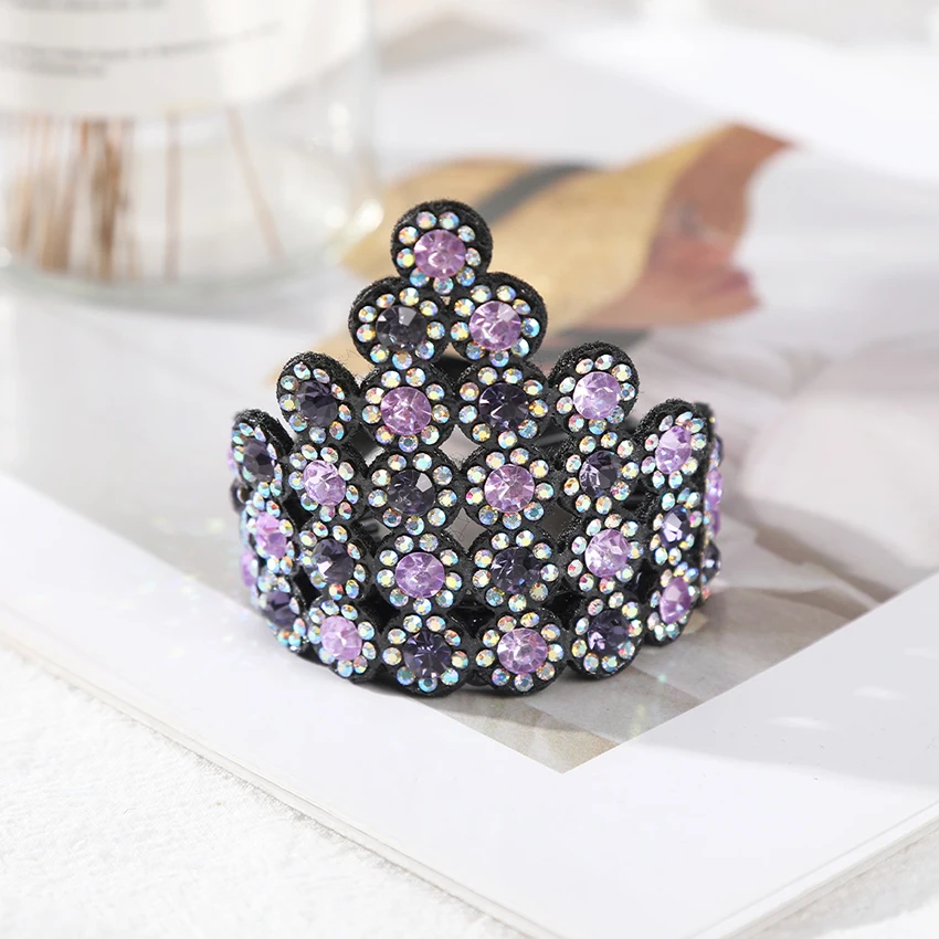 Women\'s Retro Rhinestone Hair Claw Clips Fashion Styling Tools Ponytail Hair Clips Elegant Headwear Barrette Hair Accessories