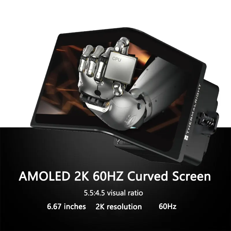 مبرد مياه Thermalright LEVITA VISION 360 الكل في واحد 360 مم 6.67 بوصة AMOLED LCD 2K 60HZ شاشة منحنية عين عارية رؤية ثلاثية الأبعاد