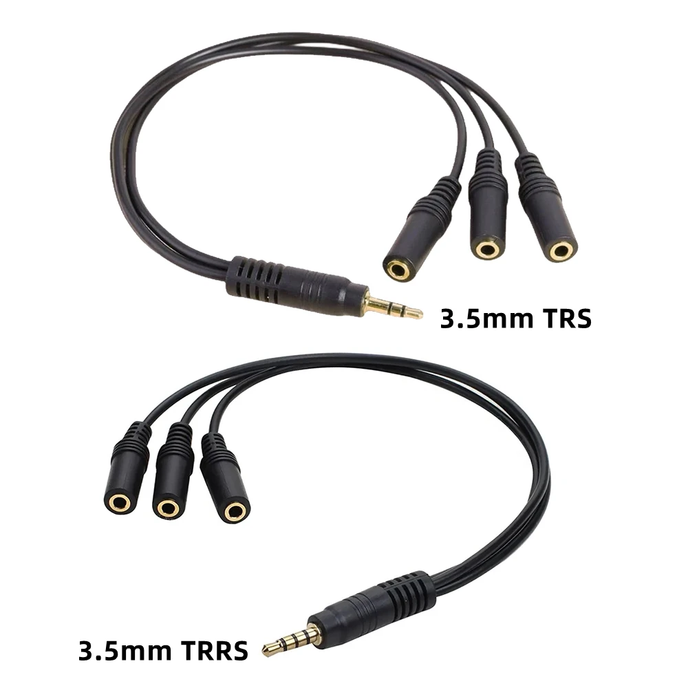 

0.3M Headphone Splitter 1/8 TRS/TRRS 3.5mm To 3 Ports Jack Stereo Adapter Aux Audio Extension Cable For MP3 PC Phone Speaker