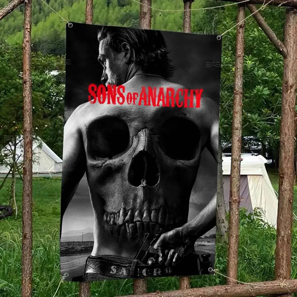 Tv Sons Of A-anarchy Anime Banner Kunstdruck Japanische Wandflagge Anime Wandbehang Home Decor