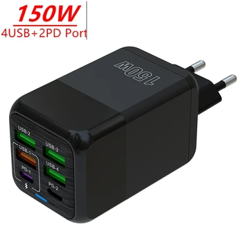 150W hızlı şarj USB tip C şarj PD 3.0 hızlı şarj duvar telefon adaptörü iPhone 15 için Xiaomi Huawei Samsung Oneplus