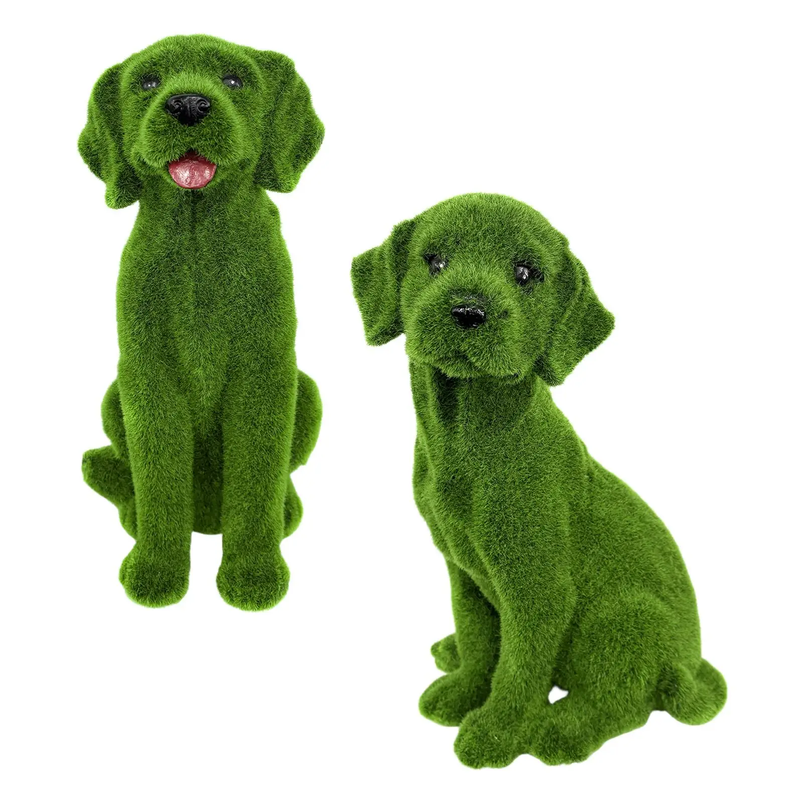 Garden Flocked Dog Statue Animal Figurine Decoration Versatile Cute Funny Creative Adorable Yard Ornament for Balcony Patio