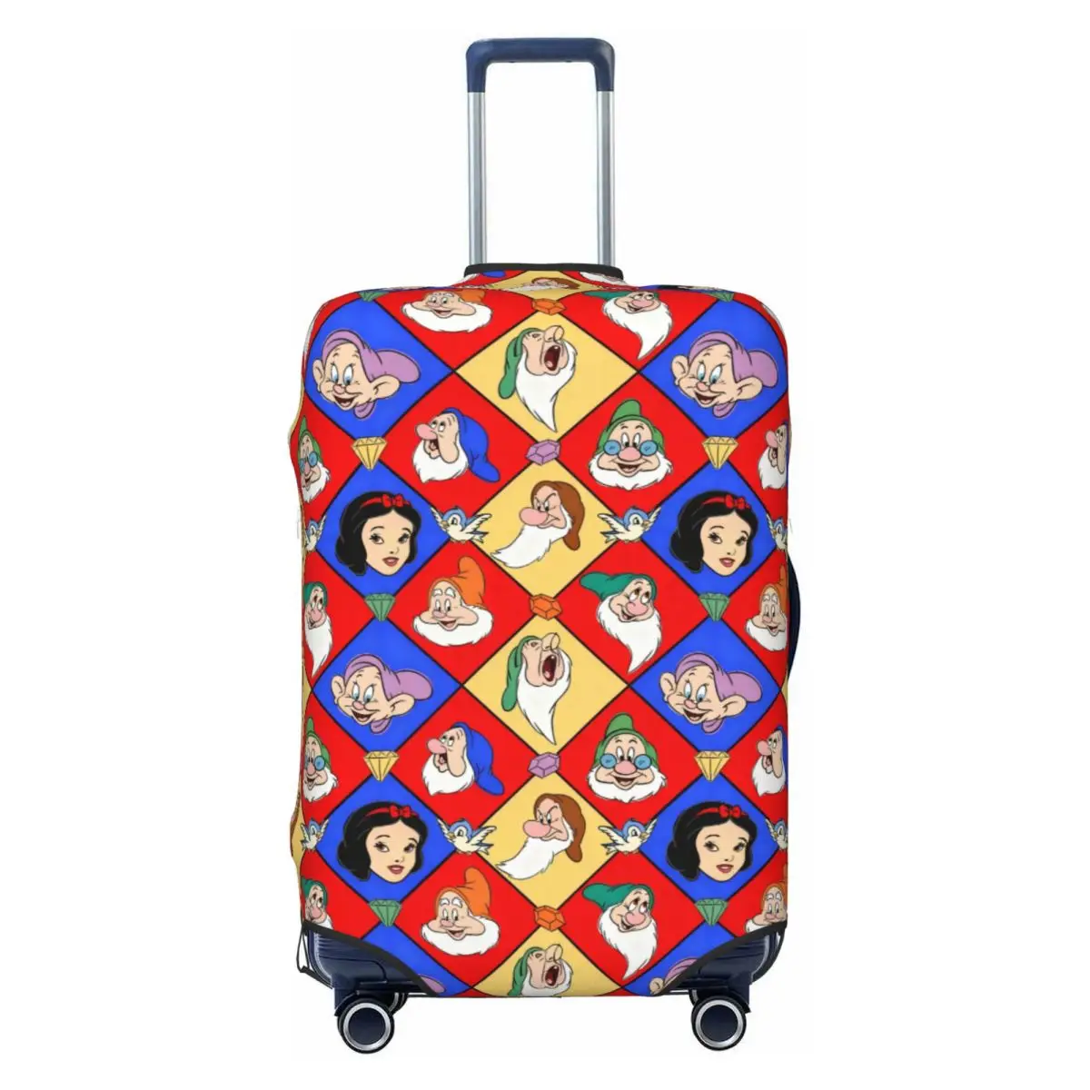 

Custom Snows Whites Comic Manga Travel Luggage Cover Washable Cartoon Suitcase Cover Protector Fit 18-32 Inch
