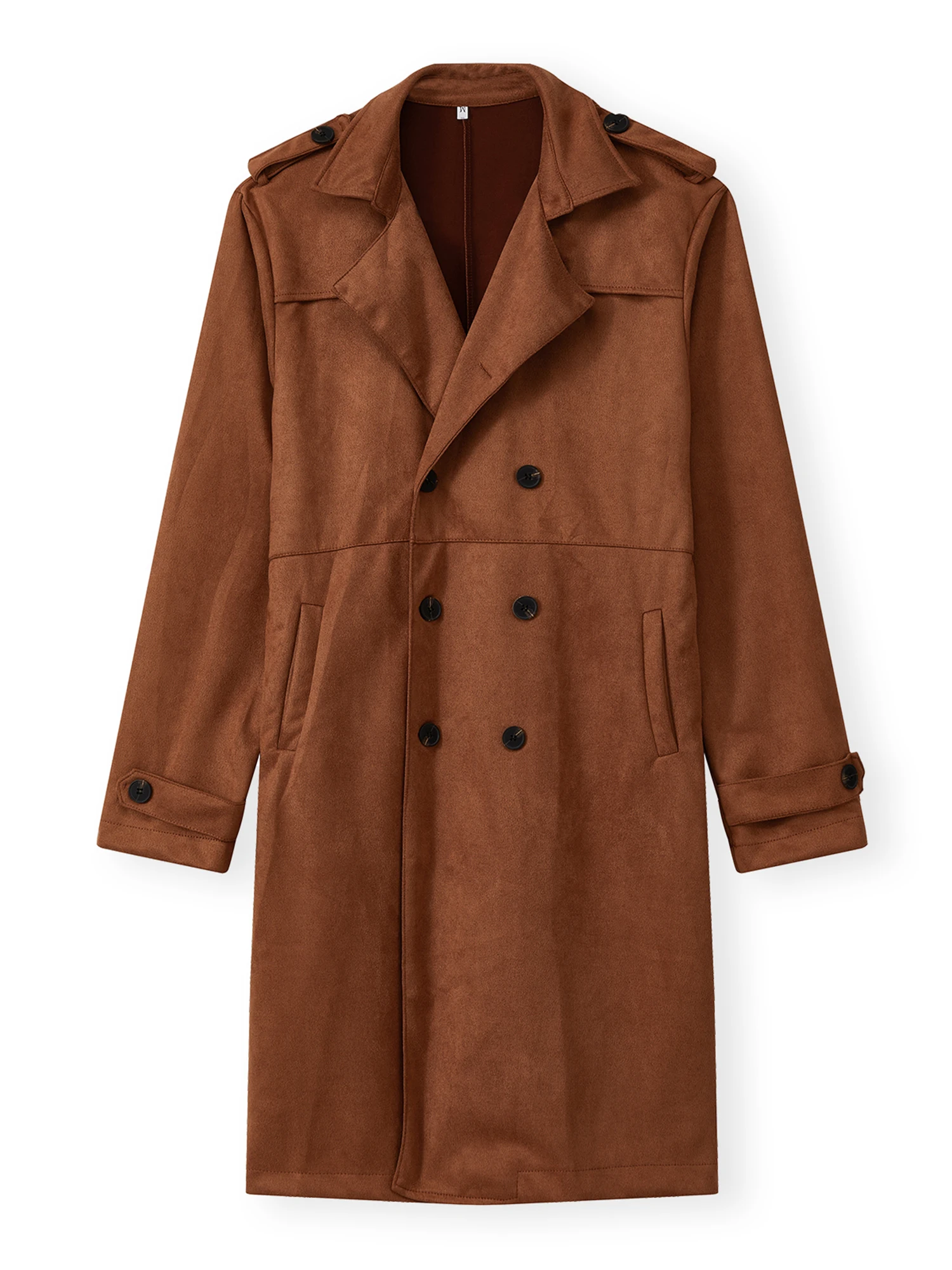 

Классическое мужское двубортное пальто в горошек однотонного цвета с теплыми длинными рукавами для зимней ветровки, идеально подходящее для