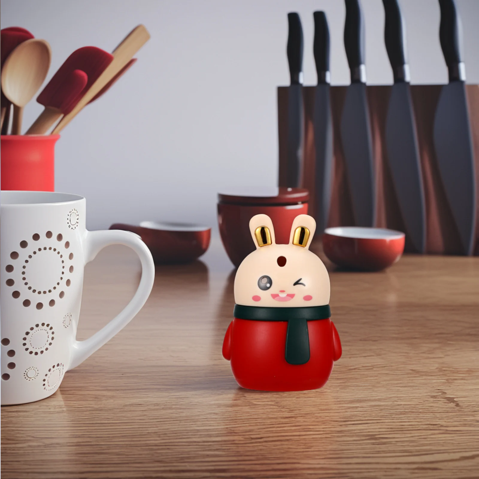 

Cute Bunny Toothpick Dispenser Automatic Press Toothpick Holder Large Capacity Kitchen Dining Table Storage Box
