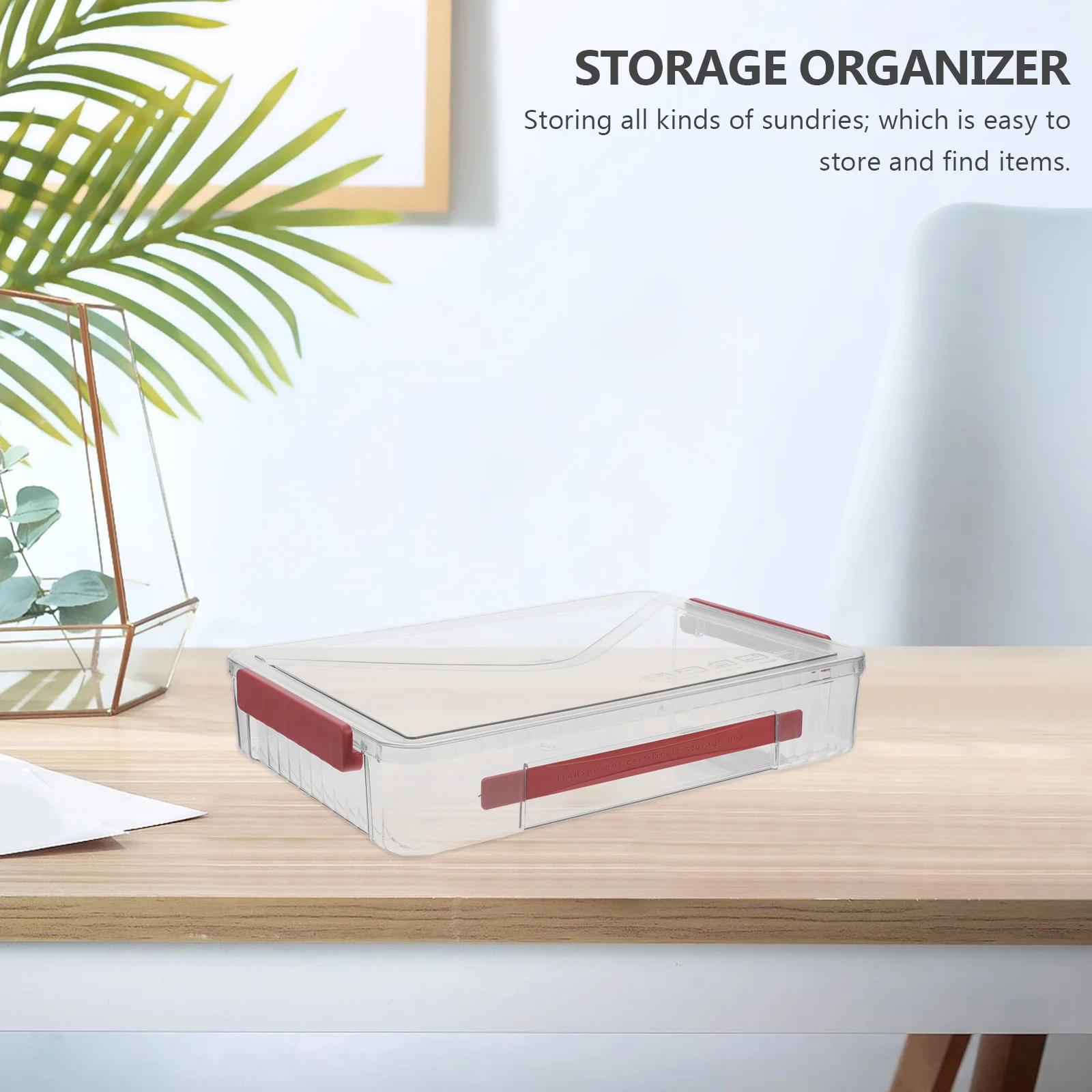 Document Storage Box Pet Transparent Flip Lid Handle Portable Certificate Organizer Clear File Box For Papers Magazines