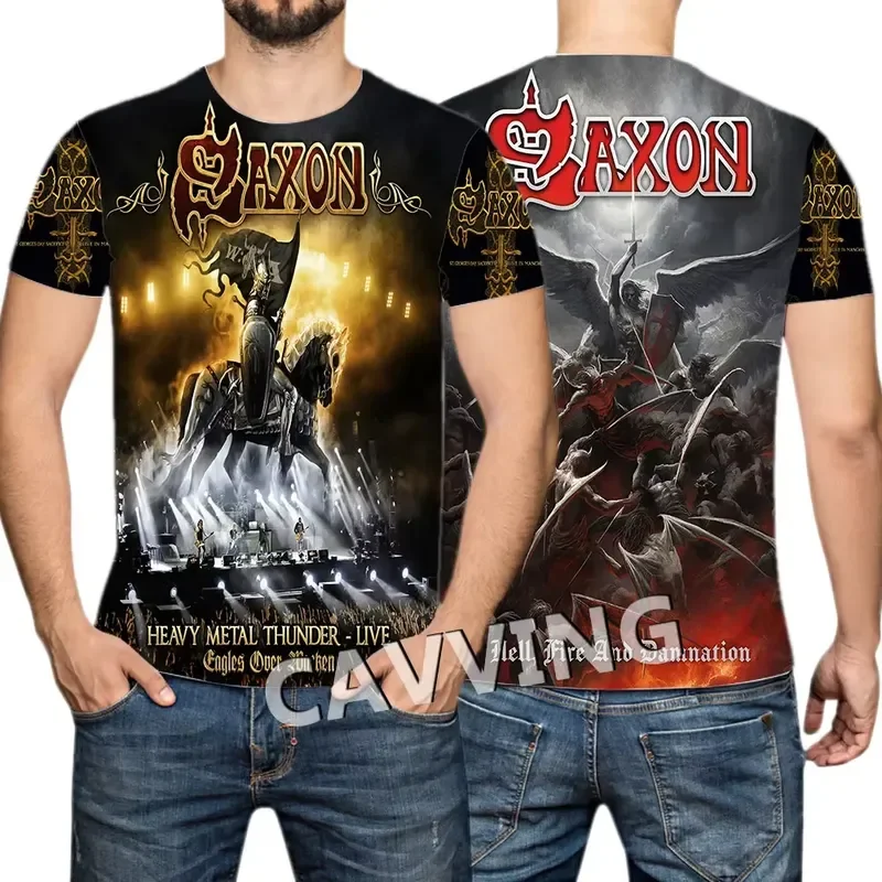 Vintage Saxon Band 3D Print T Shirt Men Women Fashion Short Sleeve Oversized Tops Tees Outdoor Casual Clothing 2026