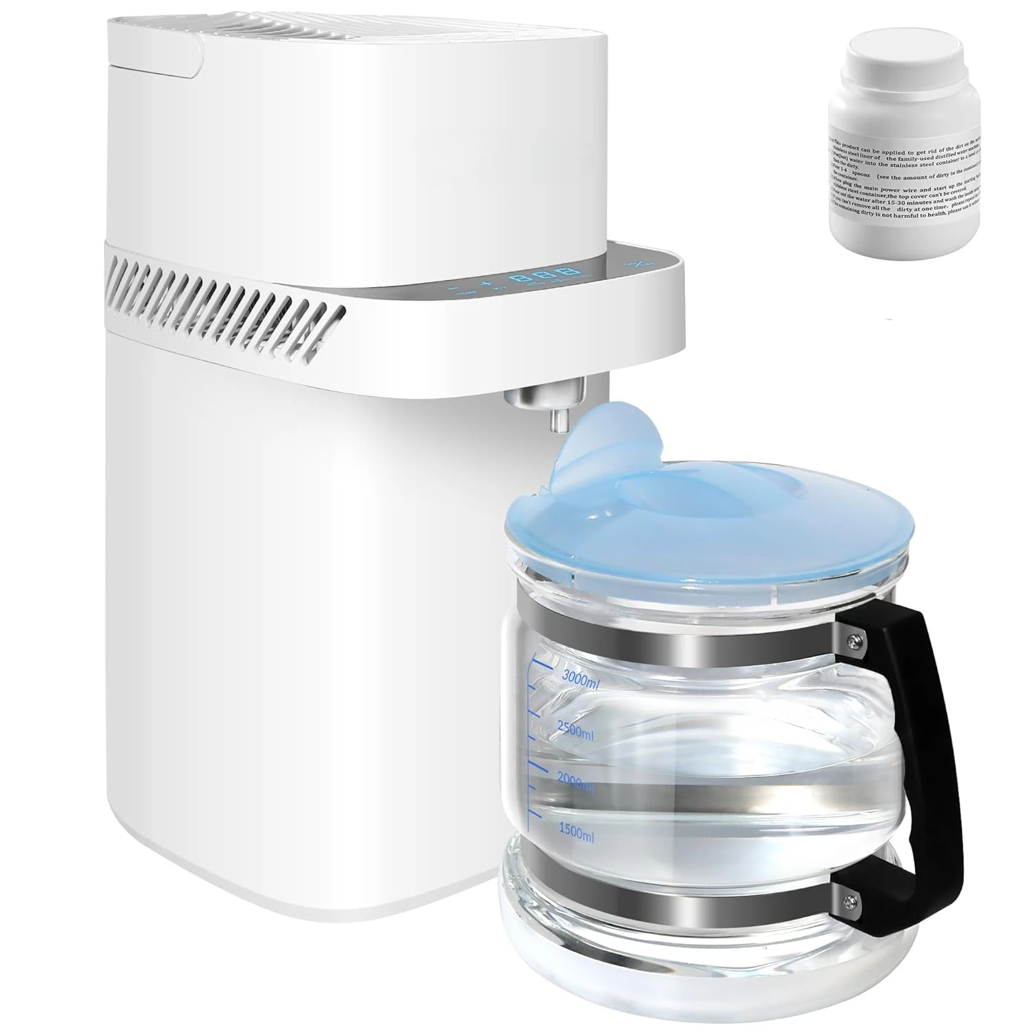 Intelligent Water Distiller for Home, 1.1 Gal Countertop Distilled Water Maker Machine 750W Stainless Steel Pure Water