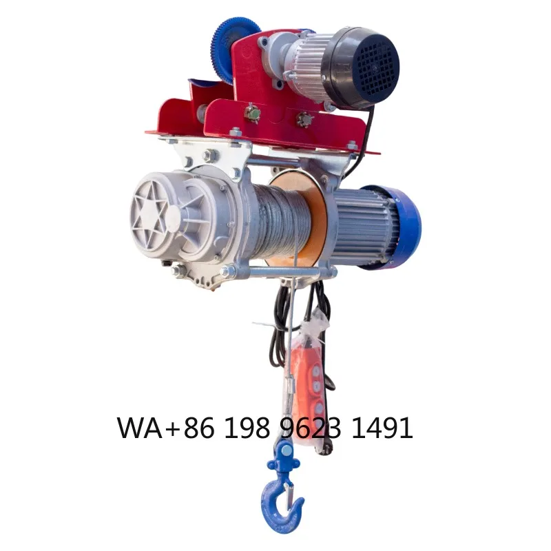 750-1500KG Aluminum Alloy Electric Wire Rope Hoist Custom Logo Portable Lifting Winch for Drywall Mining Industrial Crane Use