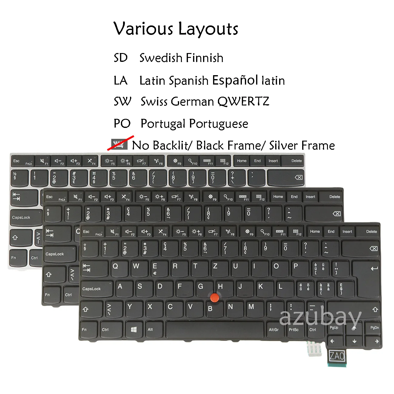 Keyboard for Lenovo Thinkpad T460S 20F9 20FA, T470S 20HF 20HG 20JS 20JT, Swedish Finnish LA Latin Spanish Swiss CH Portuguese