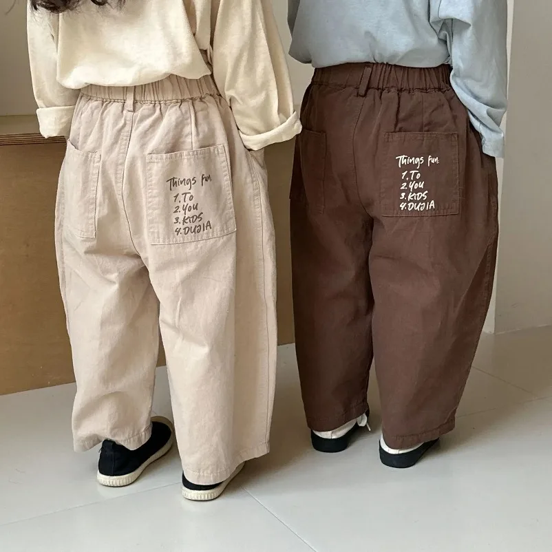 

Baby Clothes Girls Spring Soft Pants Children Cotton Pants Boys Casual Trousers Kids Unisex Elastic 2025 New Waist Loose Outfit