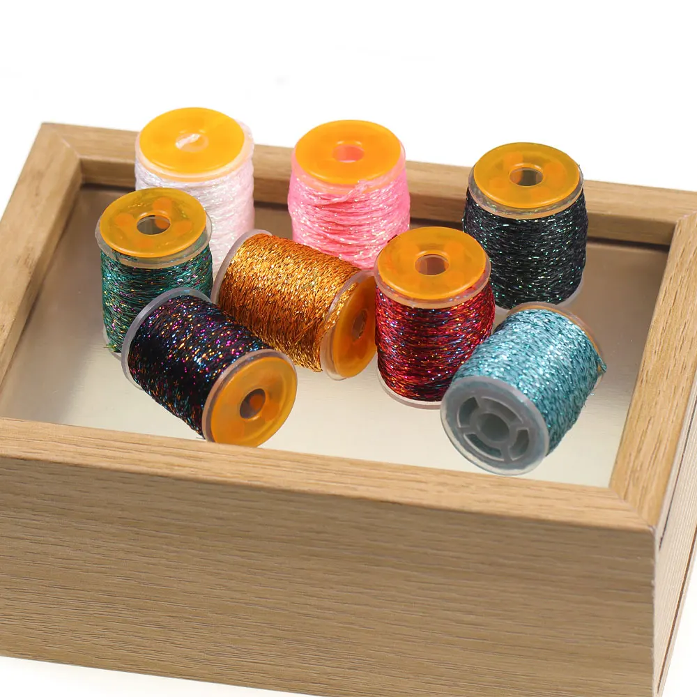 10m/Spool 1mm Holographic Flash Flat Braid Thread Fly Tying Material For Tying Nymph Body Streamer Trout Fishing Flies Lure Bait