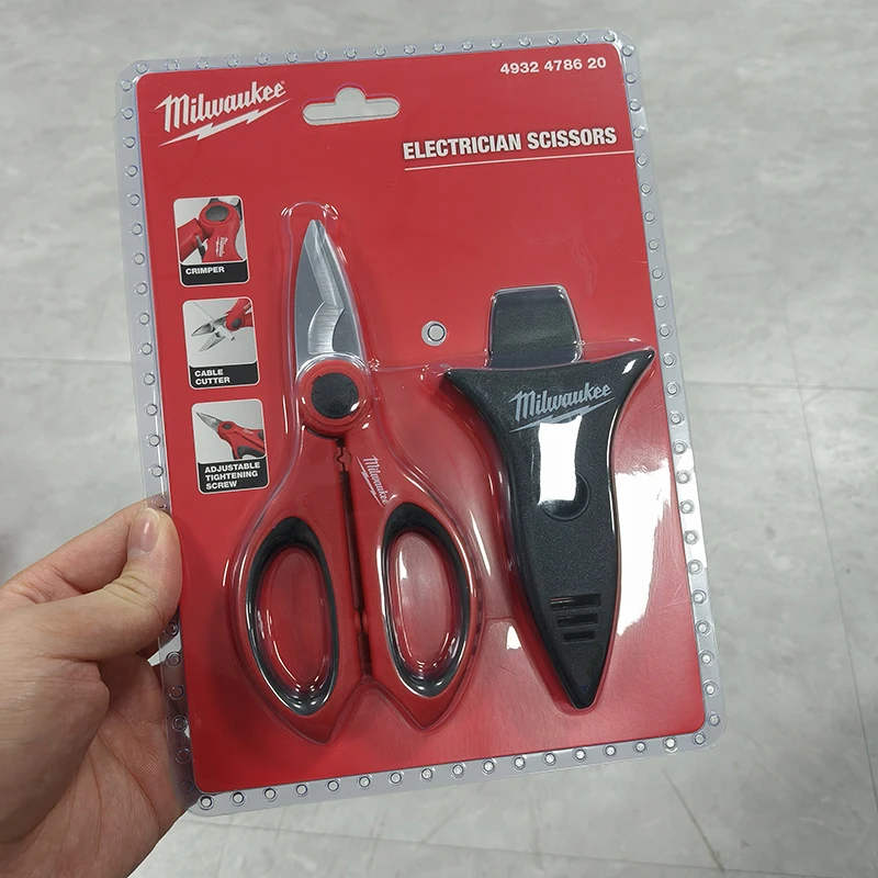 Milwaukee 4932478620 Electricians Shears Multi-Purpose for Cutting Cable Stripping Wire & Crimping Terminals