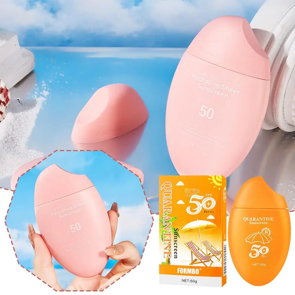 Tabir surya Spf50 + krim Losion isolasi penyegar Kontrol Minyak Tabir Surya efektif mengisolasi sinar Uv untuk wajah dan Bo N3f3