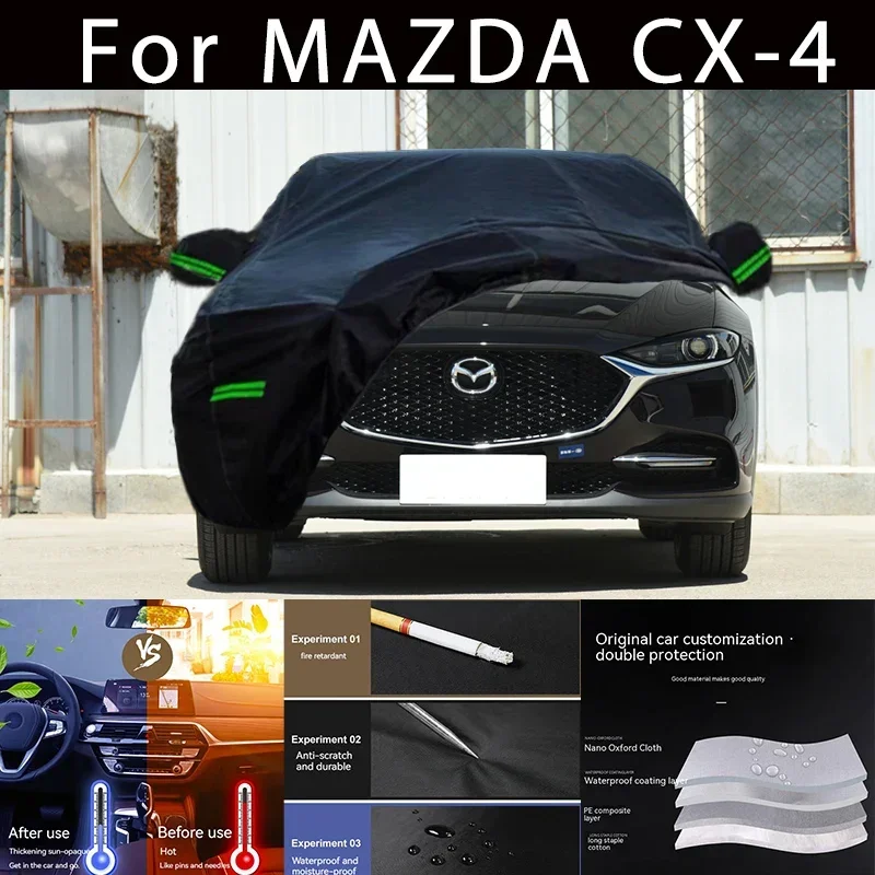 

Для MAZDA CX-4 наружная защита, полный автомобильный чехол, снежный чехол, солнцезащитный козырек, водонепроницаемый, пылезащитный, внешние автомобильные аксессуары