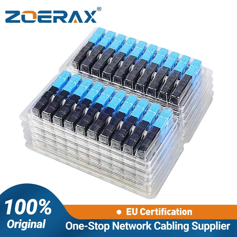ZoeRax SC UPC Embedded Optic Fiber Quick Connector for FTTH Reusable Fusion Fiber Optical Cold Coupler Adapter Connect Tools