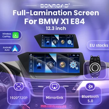 BONROAD Radio para Auto con Pantalla de 12.3'' Pulgadas, CarPlay Inalámbrico y Android Auto, Pantalla de Laminación Completa para BMW X1 E84 con Sistema CIC, Sin Pantalla, Airplay, Autolink, Mirroring, Estéreo para Auto, Navegación GPS, Pantalla Táctil Multimedia 1
