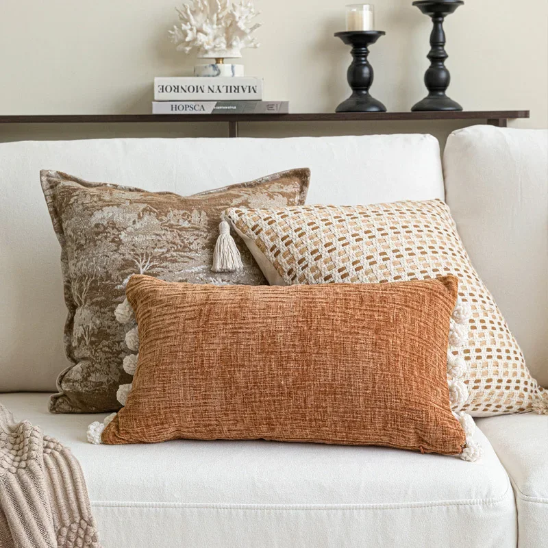 

Скандинавский оранжевый чехол для диванной подушки, современное украшение для дома, роскошный чехол для подушки 45x45 см, декоративные подушки для гостиной