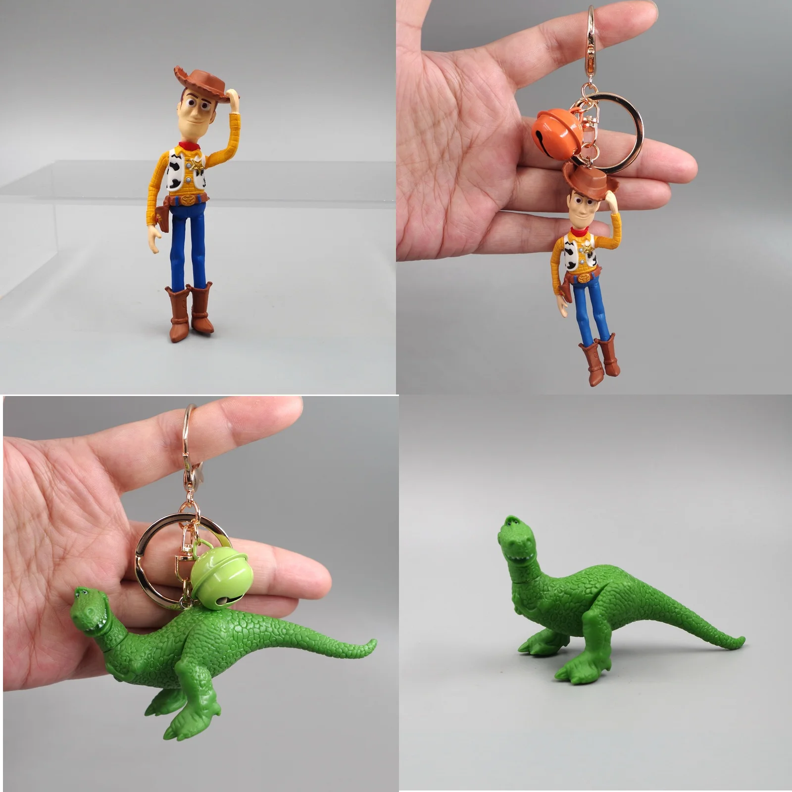 Anime Q Version Woody REX PVC Figure Toys Kids Toys Gifts DIY Car Keychain Bag Accessories Pendant