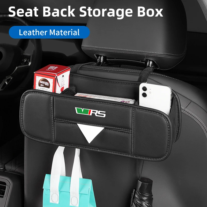 Car Seat Storage Bag Black Leather Organizer Pocket For Skoda VRS Octavia Kamiq Kodiaq Karoq RS Superb Fabia Rapid Favorit