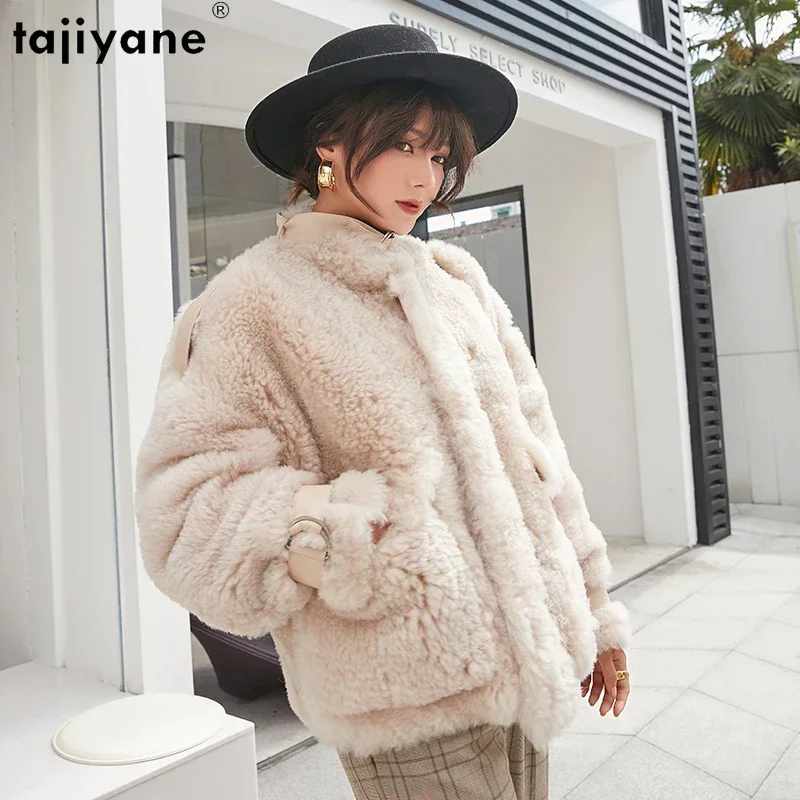 Tajiyane Natural Wool Fur Coats for Women 2023 Real Fur Coat Womens Korean Style Fur Jacket Korean Style Manteau Femme Hiver