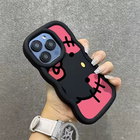 For Samsung Galaxy A51 A30S A32 S25 Ultra S24 S23 FE S22 Plus S21 Blusher Carved Kitty Cartoon Candy Wave Shell Soft Phone Case