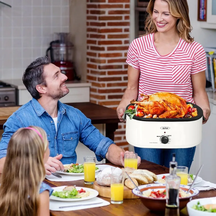 18クォート電気ロースターオーブン、大型調理と簡単な監視のための覗き窓付き、独自の解凍機能と保温機能搭載