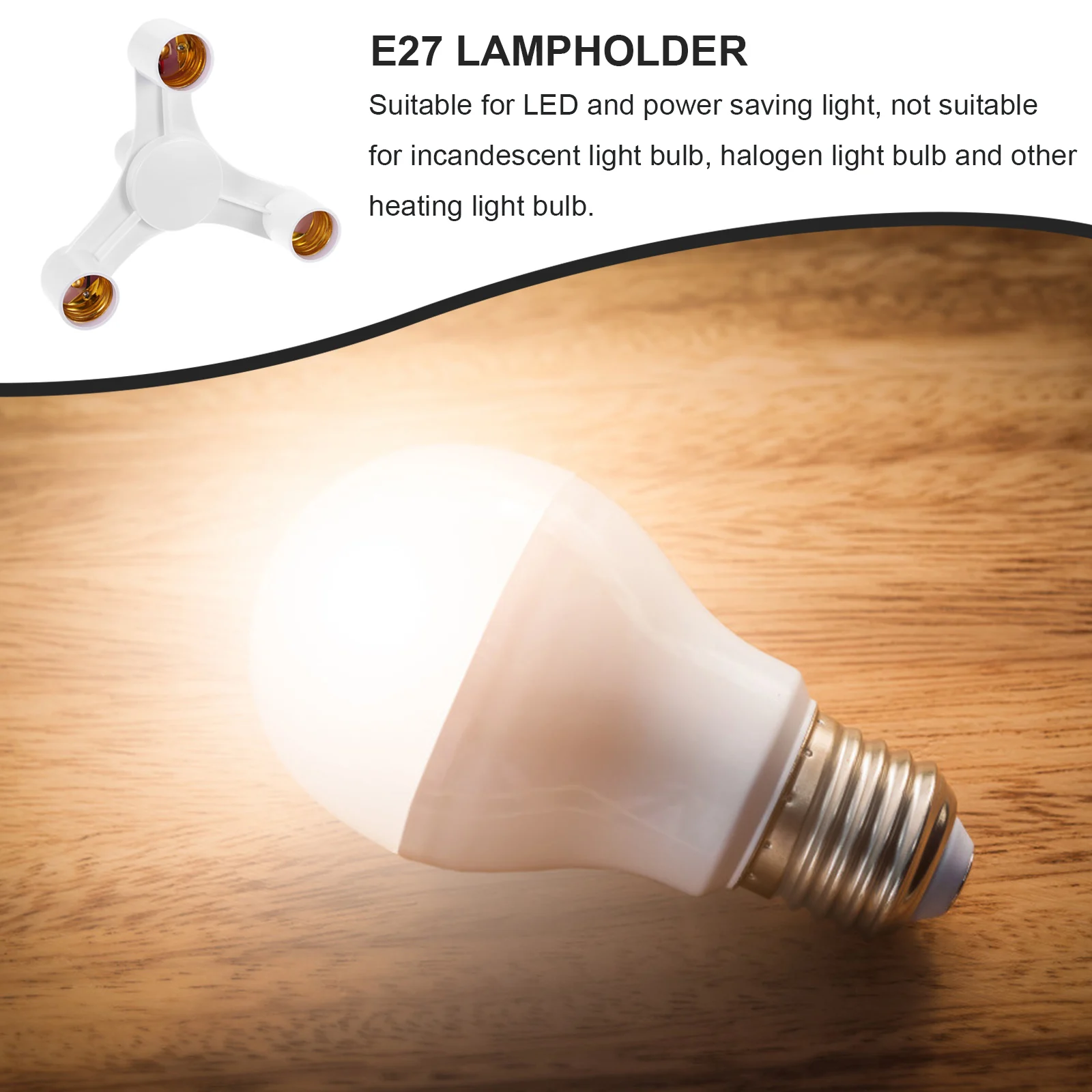 

3-Head Light Adapter Conversion Lampholder Socket E27 Lamp Holder Ceiling Lamp Holder Heat Resistant Durable Insulated Easy