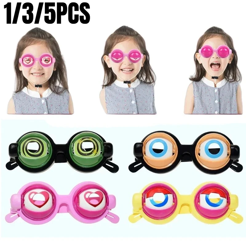 1-5PCS Kinetic Blinking Eye Glasses Crazy Winking Eyeball Novelty Sunglasses for Photo Booth Props Stage Performance Party Favor