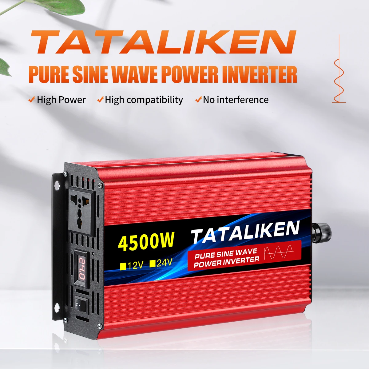 High Power 220V 72V 50HZ  Pure Sine Wave 4500W 5000W 6000W   Converter Car Solar  Transformer Inverter with LED