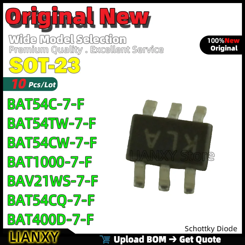 10Pcs SOT-23 BAT54C…