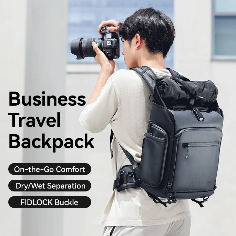 حقيبة ظهر أولانزي للعمل للسفر ، تصوير خارجي ، رحلة قصيرة ، حقيبة كاميرا من القماش الطارد للماء ، سعة 32.64 لتر ، BT01