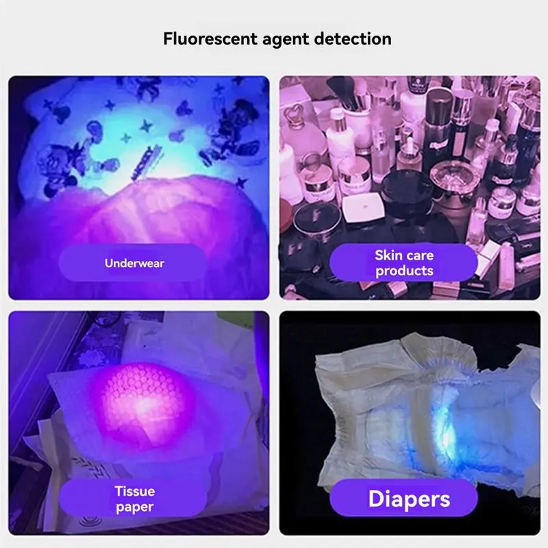 UNCL Portable UV Flashlight Ultraviolet Torch With Pen Clip 8Pcs Violet Light Use Pet Urine Scorpion Detector UV Lamp