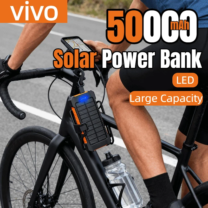 VIVO 500000mAh بنك الطاقة الشمسية المحمولة سعة أكبر LED شحن سريع للغاية بطارية خارجية آيفون سامسونج #2